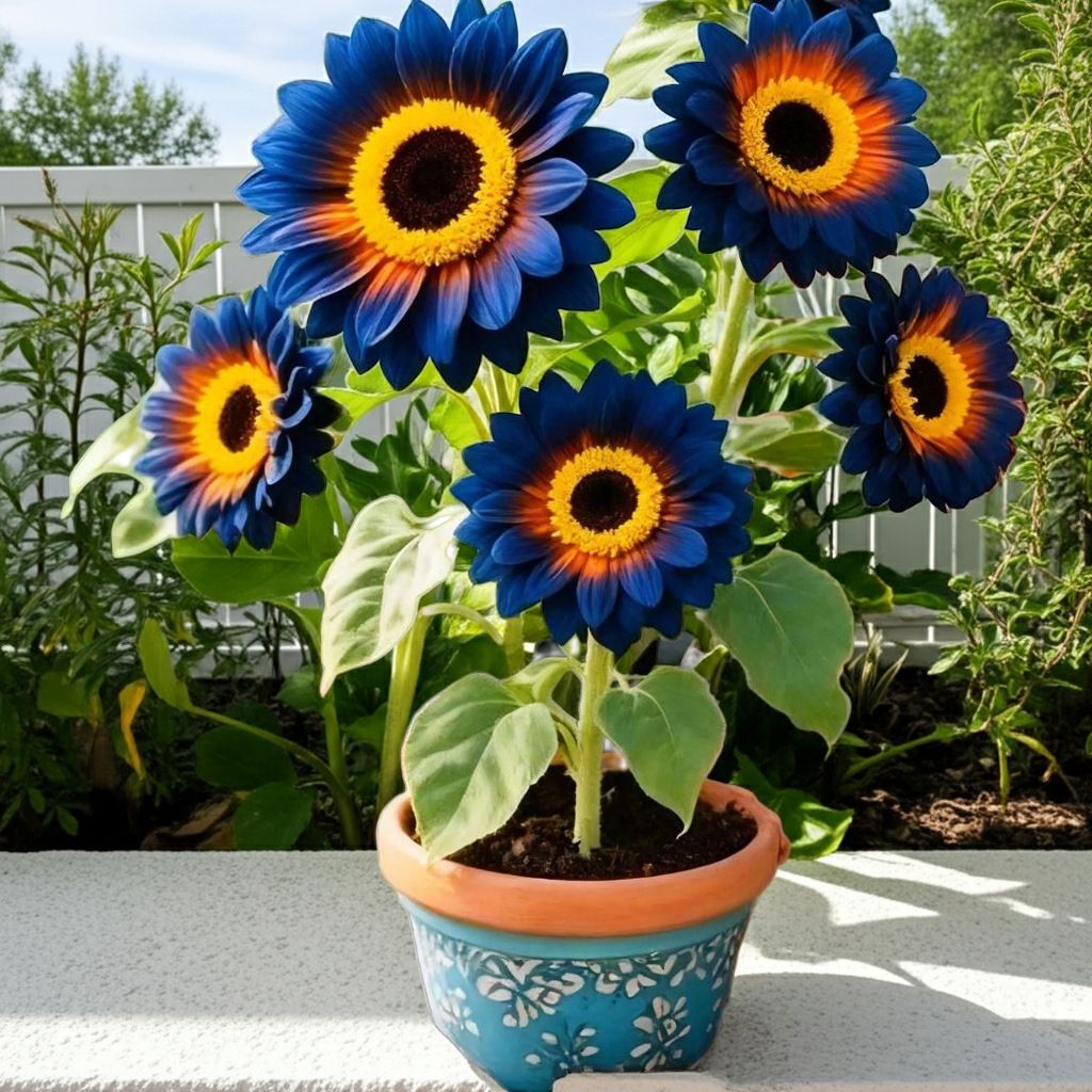 Blue Flame Sunflower Seeds + 100 Grams Organic Pot Mix Free