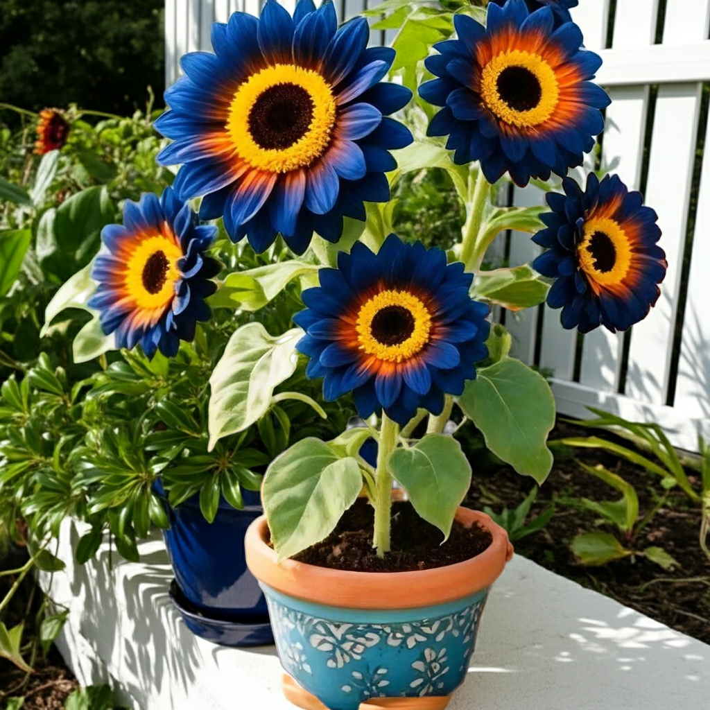 Blue Flame Sunflower Seeds + 100 Grams Organic Pot Mix Free